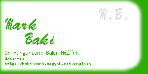 mark baki business card